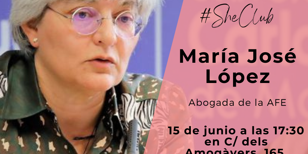 SheClub María José López – imagen redes SheClub 15 Juny Espai Lidera 17:30h