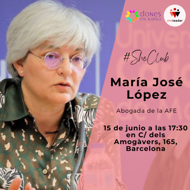 SheClub María José López – imagen redes SheClub 15 Juny Espai Lidera 17:30h
